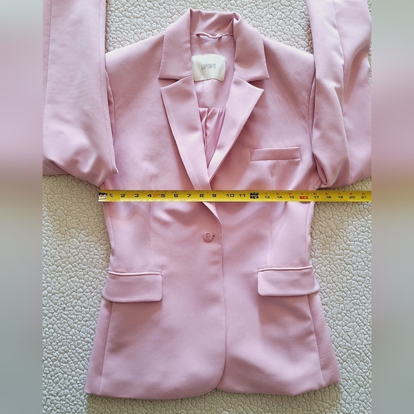 LAPOINTE Broad Shoulder Matte Crepe Single Breast Jacket In Blossom 4 Org $1,450 - Picture 12 of 16